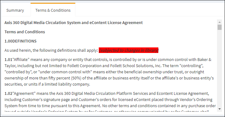 terms and conditions