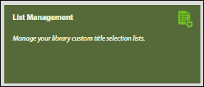 list management option in settings